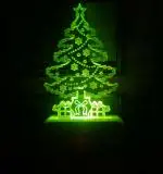 GVIBE Christmas Tree Acrylic 3D Optical Illusion Night Lamp, RGB 7 Color Auto Color Changing LED Plug and Play Night Light, for Home and Office Use, Best for Gift, Multicolour.