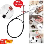 Homeleven Drain Blockage Cleaner Wire Stick Basin Sink Pipe Hair Catching Claw Remover Tool-160 cm