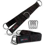 LEOSPORTZ Gym Cable Attachment Straps for Heavy Workout (Pair) - Versitle Weight Lifting Straps | Extension for Handles, T-Bar Rows, Cable Machines, Attachments, Pullup Bars (Straps with 4 Hook)