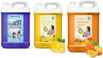 GEINE & DENV Front Load Detergent With Yellow And Orange Dishwasher Multi-Fragrance Liquid Detergent, 1 L Each (Combo Of 3)
