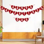Zyozique Happy Valentines Day Banner / Valentine's Day Banner with Red Heart Party Decorations Supplies