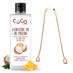 COCO Crush Ayurvedic Coconut & Orange Oil for Oil Pulling & Copper Tongue Cleaner