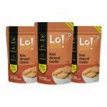 Lo! Foods - Almond Keto Cookies (3 X 200g) | Stevia Sweetened Sugar Free Keto Cookies | Authentic Flavor and Taste Keto Biscuits | 2.7g Net Carb Keto Snacks with Zero Sugar | Low Carb Diabetic Snacks
