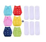 DOMENICO Washable Cloth Diapers with Insert (Pack of 12)