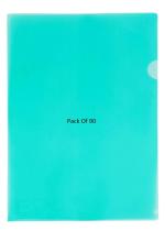 Shining Zon L Folder File A4 Size Durable Clear Transparent Plastic File Folders Paper Holders Organizer Document Sleeves for Protection Suitable for School, Offices & Projects (Pack of 90 Green Colour)
