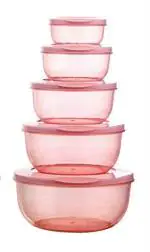 Kartunbox Multicolor Plastic Container Set For Kitchen Refrigerator Pack of 5