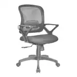 The Office Room Cherry Medium Back Mesh with Fixed Armrest Work from Home Chairs