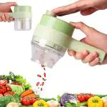 SHIV ONLINE STORE 4 in 1 Handheld Electric Vegetable Cutter Set Portable Wireless Masher Garlic Press-Slicer Set Multifunctional Electric Mini Food Processor