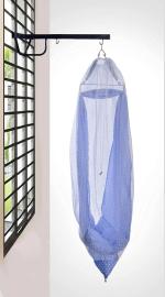 VParents Toddler Baby Swing Cradle with Mosquito Net Spring and Metal Window Cradle Hanger (Blue) (Blue)