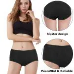 CareDone Women's Comfort black Reusable, Absorbent, Leak Protection Period Bikini Panties.(XL)