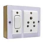 SKYWELL Spike Guard and Extention Board| 1110WD14| Switch: 1| Plug: 1| Cable: 10 Meter | Body: Wooden