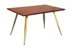 Purewood Teak, Brass Wood 4-Seater Dining Table Without Chair For Living Room Home