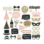 Festiko 30 Pcs 30th Birthday Photo Booth Props, 30th Birthday Decorations, 30th Birthday Party Supplies