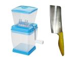 BLUE WONDER Vegetables Plastic Onion Chopper With Wooden Handle Meat Chapper and (Multicolour, Pack of 2)