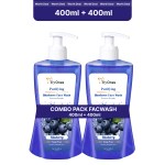 Tryones Purifying Blueberry - Prevention Pimple Glow with Soap Free Face Wash (400ml+400ml).