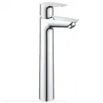 Grohe BAUEDGE Series Table Mounted Tall Boy BASIN MIXER (Chrome) | TOP LEVER, Half Turn, Water Tap/ Faucet/ Cock for Bathroom / Kitchen Wash Basin | 32860001