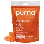 Purna Gummies Superfruits Collagen Mixed Fruit Flavor Gummies For Hair and Skin, 30 Day Pack