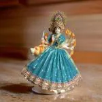 Navratri Special, MATA Rani Vastra, Devi MATA Poshak, Durga MATA Dress, Radha Rani Poshak for Standing Idol, Made of Silk Cloth (6 Inch, SYK BLUE )