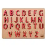 Mini Leaves Multicolor Wooden Capital Alphabets Letters Learning Board Educational Puzzle For Kids 3 Plus Year (Pieces Of 26)