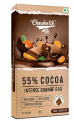 Chocholik Belgium Chocolate - 54% Dark Orange Intense Bar - Luxury Belgium Chocolates 100G (3.5 Oz)