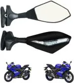 OBEROIS TRADERS R15 V3.0 Adjustable Rear View Dual Side Mirror with LED Turn Signal Indicator Bike Fairing Kit () Parts
