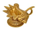 Aesthetic Decors Shell Shape Oil Lamp (Dipak) in Fine Gold