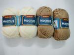 vardhman knitting yarn magnus yarn (Pack of 4 balls - each ball -100 gm) 2 CREAM & 2 BEIGE BALLS
