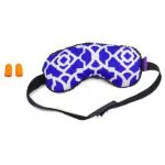 VIAGGI Microbeads Sleeping Blindfold Eye Mask and Noise Reduction Ear Plugs Combo - Blue.