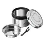NanoNine Local Byte Round Stainless Steel Double Wall Insulated Lunch Box 300 ml