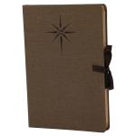 Comma Artisan | A5 Size Notebook | Ribbon Closure | 100gsm Kraft paper | Fabric Cover | Brown
