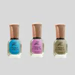 Craggy Cosmetic Nail Enamel Trending Premium Glossy Nail Polish For Girl's & Women's Multi color (Pack of 3)