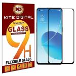 Kite Digital Oppo Reno 6 (5G) (Black) Tempered Glass Screen Protector with Edge to Edge Coverage and Easy Installation Kit (Pack of 3)
