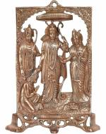 Siddhit Store Handicraft - Brown Cast Iron Lord Ram Darbar Wall Hanging Statue - 32 cm
