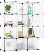 KriShyam 12 Door Plastic Sheet Wardrobe Storage Rack Closest Organizer for Clothes Kids Living Room Bedroom Small Accessories/bookcase/toys