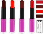 OUR BEAUTY Multicolor  Rich Colour Payoff Long Stay Soft Matte Lipstick , 14 G (Set Of 4)