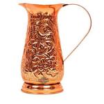 Indian Art Villa Copper Handmade Designer Jug 1300 ml