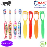 MAXI Oral Care Combo of 8-(4 Kids) Bunty Bubli Junior Toothbrush & (4 TC) 1 Number Tongue Cleaner