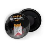 Dhcrafts Black Metal World No Tobacco Day Printed Fridge Magnet, 5.8 Cm