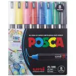 Uni-ball Posca 1 MR, Marker Pens, Assorted Ink, Set of 8
