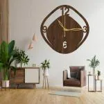 LEAX Wooden Hanging Numerical & Roman Analog Wall Clock Without Glass for Home Wall Clock | Watch for Living Room | Latest Wall Clock for Living Room | Wall- Clock(Brown-16-(30X30))