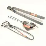 i WARE KkitchenCare Premium SS Kitchen Tools (Strainer, Utensil Holder & Roti Tong) (Small)