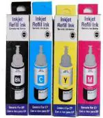 GPN PRINT L655 Refill for Use In Epson L655 Multi Function PrInter Black and Tri Color Combo Ink Bottle (Pack of 4)