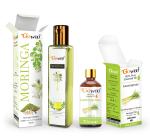 GO WOO Pack of 2 Lemongrass Essential Oil and Moringa Seed Carrier Oil-100% Natural For Hair 110ML