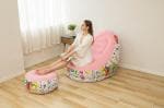 Eco Shopee Shopping Simplified Inflatable Air Chair with Footstool Furniture 116CMx98CMx83CM (A 82002) (Pink)