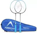 ArrowMax JUNIOR BADMINTON RACKET SET FOR KIDS (AB-220) BY ONE SHOT RETAIL Blue Strung Badminton Racquet (Pack of: 2, 179 g)