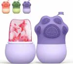 HRUNIQUE Ice Roller for Face with Massage Comb, Cute Cat Paw Facial Ice Roller Mold for Face & Eye