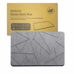 SHALVI Stone Bath Mat, Diatomaceous Earth Bath Mat Water Absorbing Non-Slip Quick Drying, Easy to Clean - Ideal for Bathroom, Shower Floor, Bath Tub & Kitchen Counter (60 X 39 CMS) (Grey)