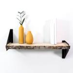 Shelfology Black Metal Floating Wall Shelf Brackets for Hanging Wall Shelves 15x16x2 CM (Pack of 4)