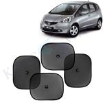 Kingsway Car Curtain Sticky Sun Shade Universal Use for Honda Jazz, 2009 - 2014 Model, Color : Black, Mesh, Pack of 4 Piece Car Sun Shades Blinds Cover