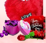 Midiron Lovely Gift For Girlfriend/Wife/Lover|Valentine's Day Gift|Purpose Day, Rose Day, Chocolate Day Gift|Romantic Gift for Couple with Chocolates, Red Rose, Love Card & Heart Red Cushion